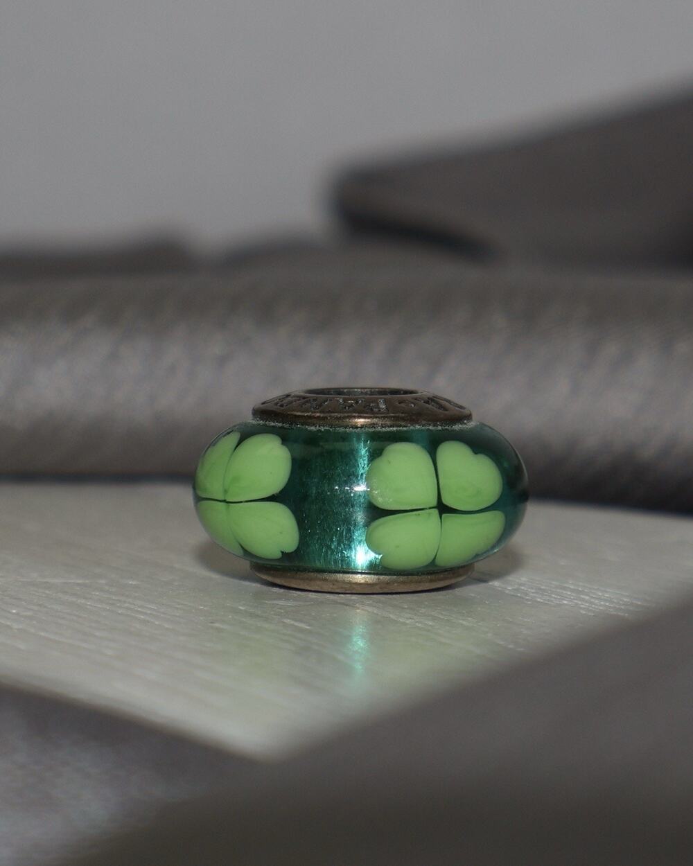 Pandora Kiss Me I’m Irish Green Murano Glass Bead Charm 3.4G / 0.3in